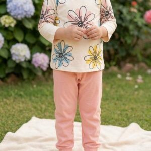 Girls Lightweight Jersey 2-Piece Trousers & Shirt Set