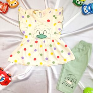 Duck Print 2-Piece Summer Set for Baby Girls (0–6M)