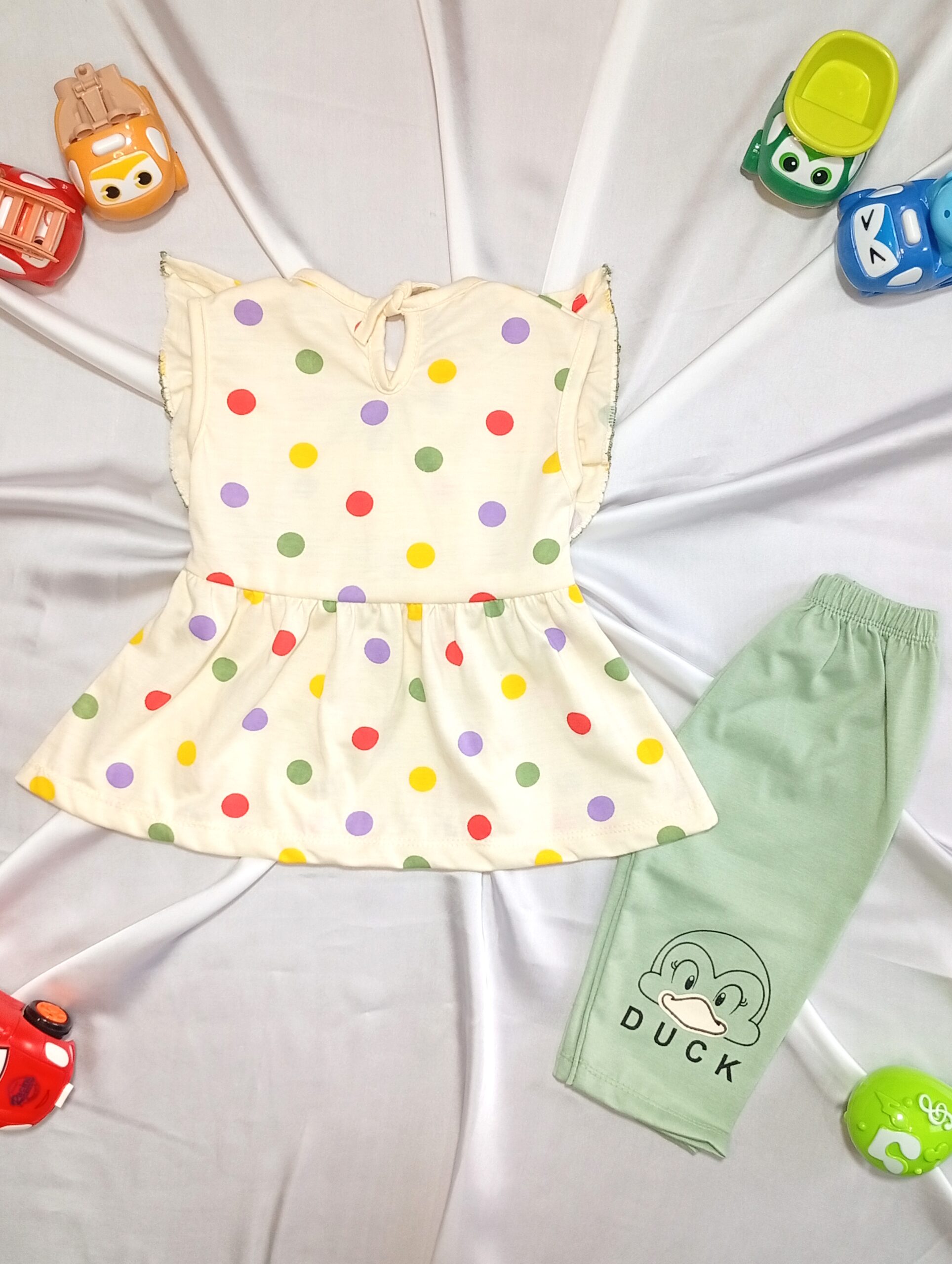 Duck Print 2-Piece Summer Set for Baby Girls (0–6M) - Image 2