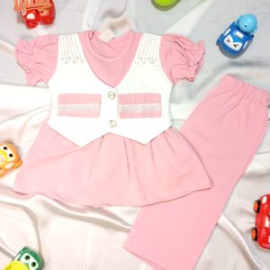 Korean Style 2-Piece Frock Set for Girls