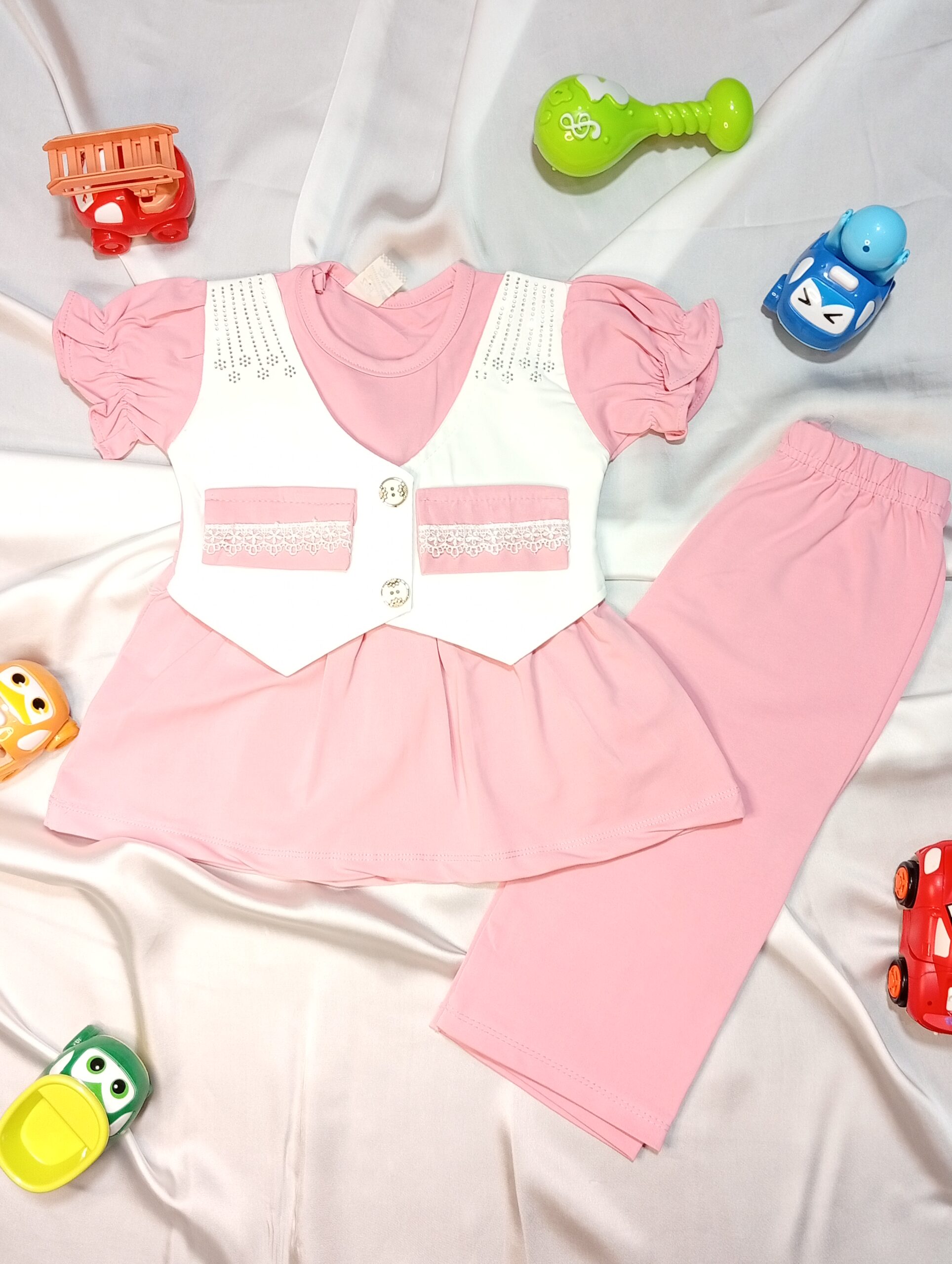 Korean Style 2-Piece Frock Set for Girls