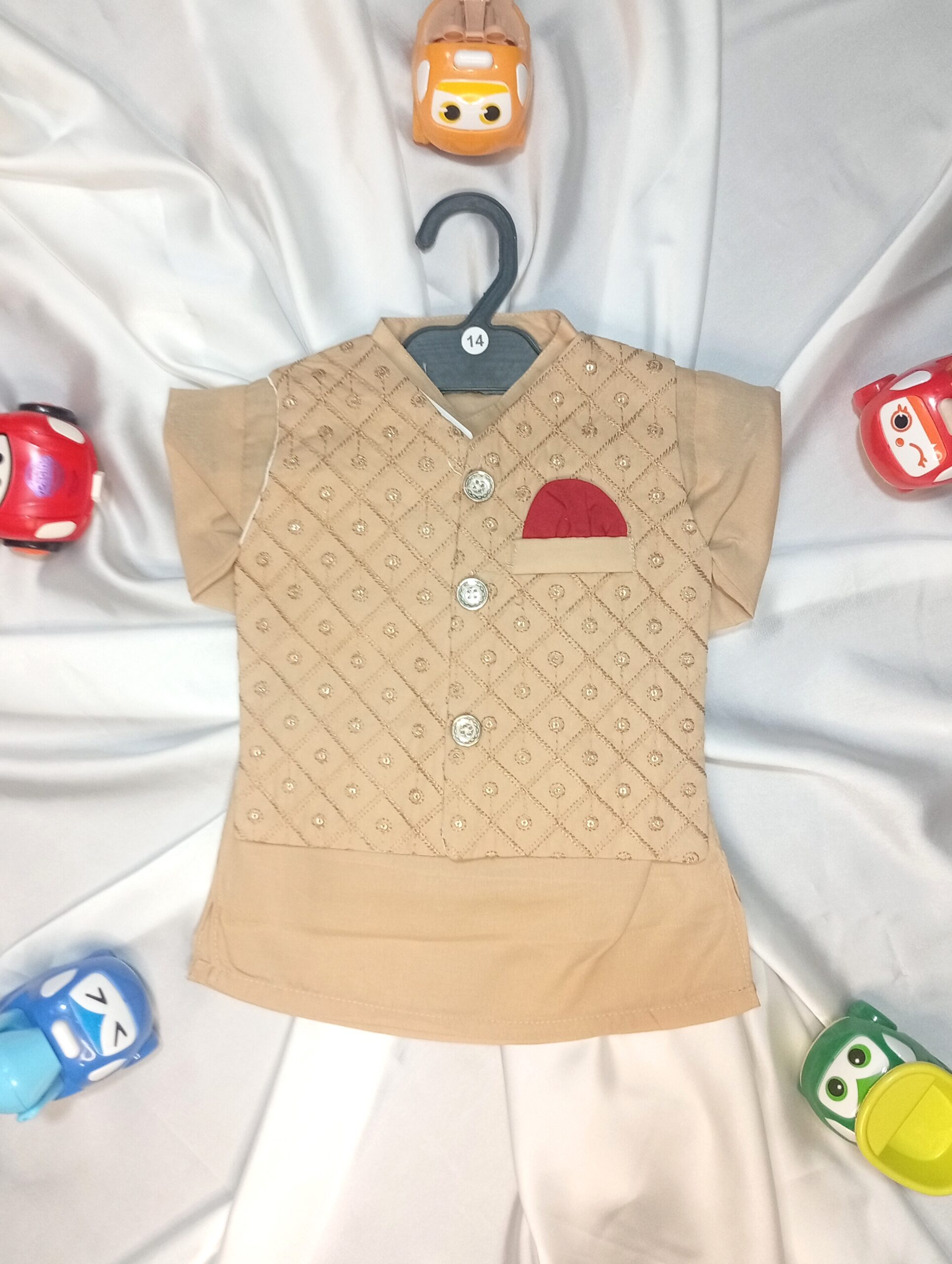 Summer Embroidered Suit with Waistcoat for Boys - Image 4