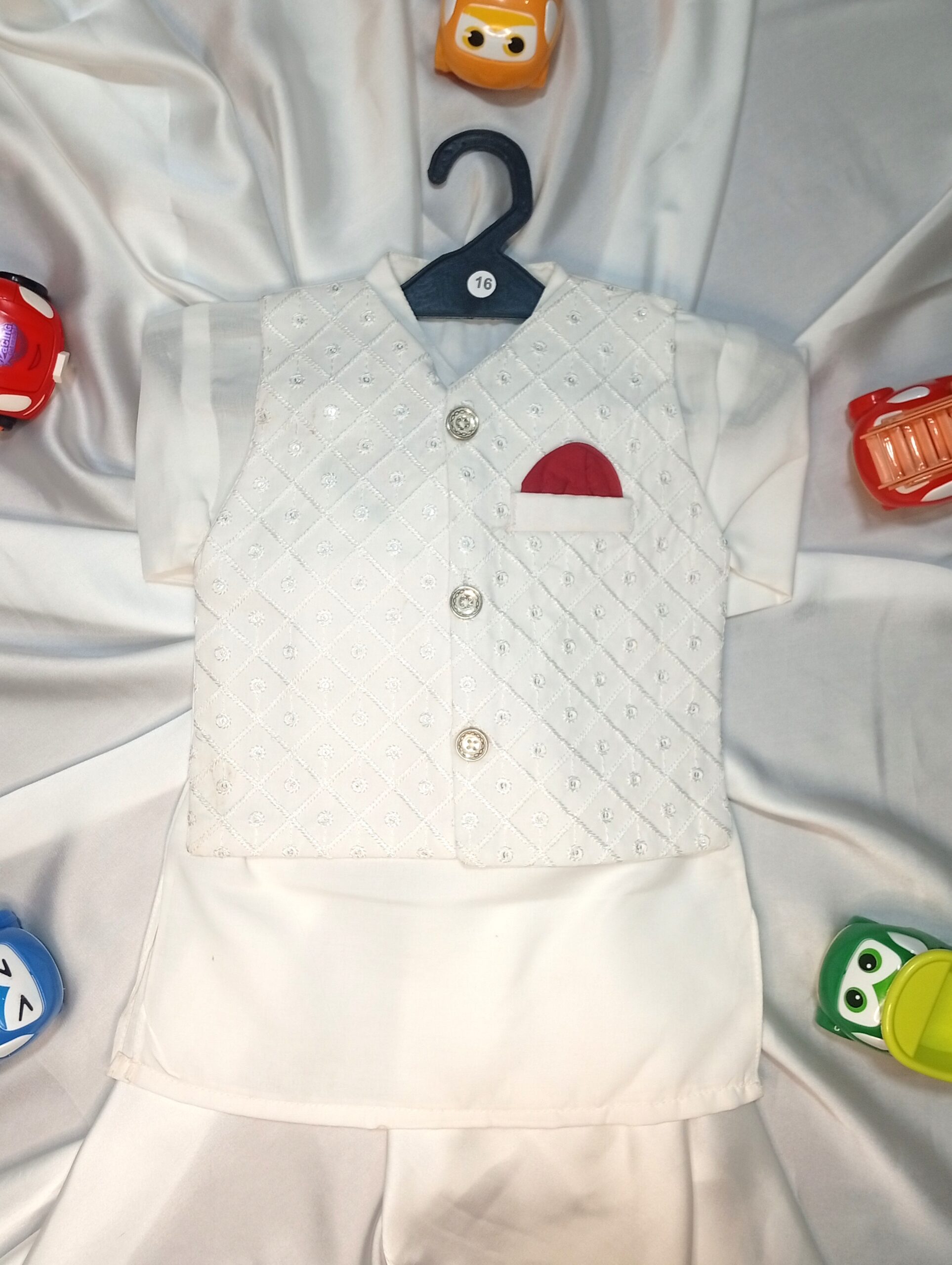Summer Embroidered Suit with Waistcoat for Boys