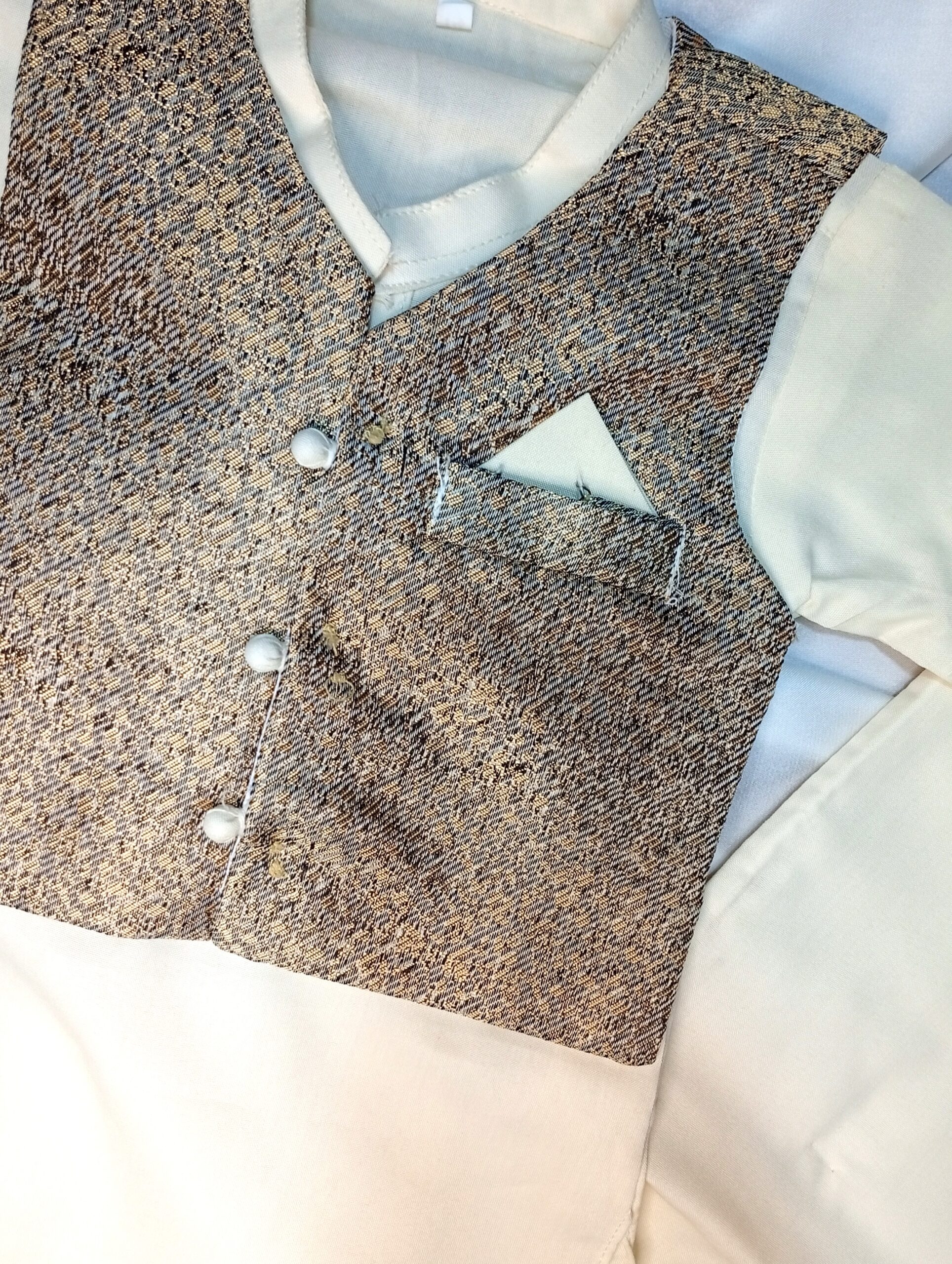 Festive 3-Pc Shalwar Kameez Waistcoat Set for Boys - Image 2