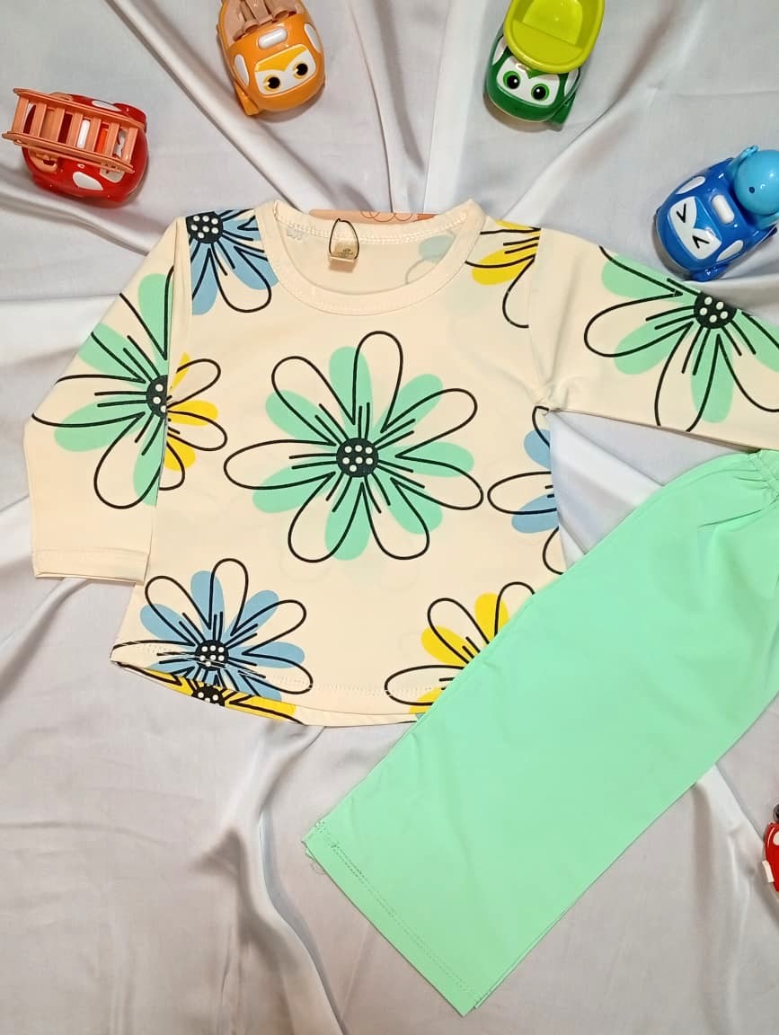 Girls Lightweight Jersey 2-Piece Trousers & Shirt Set