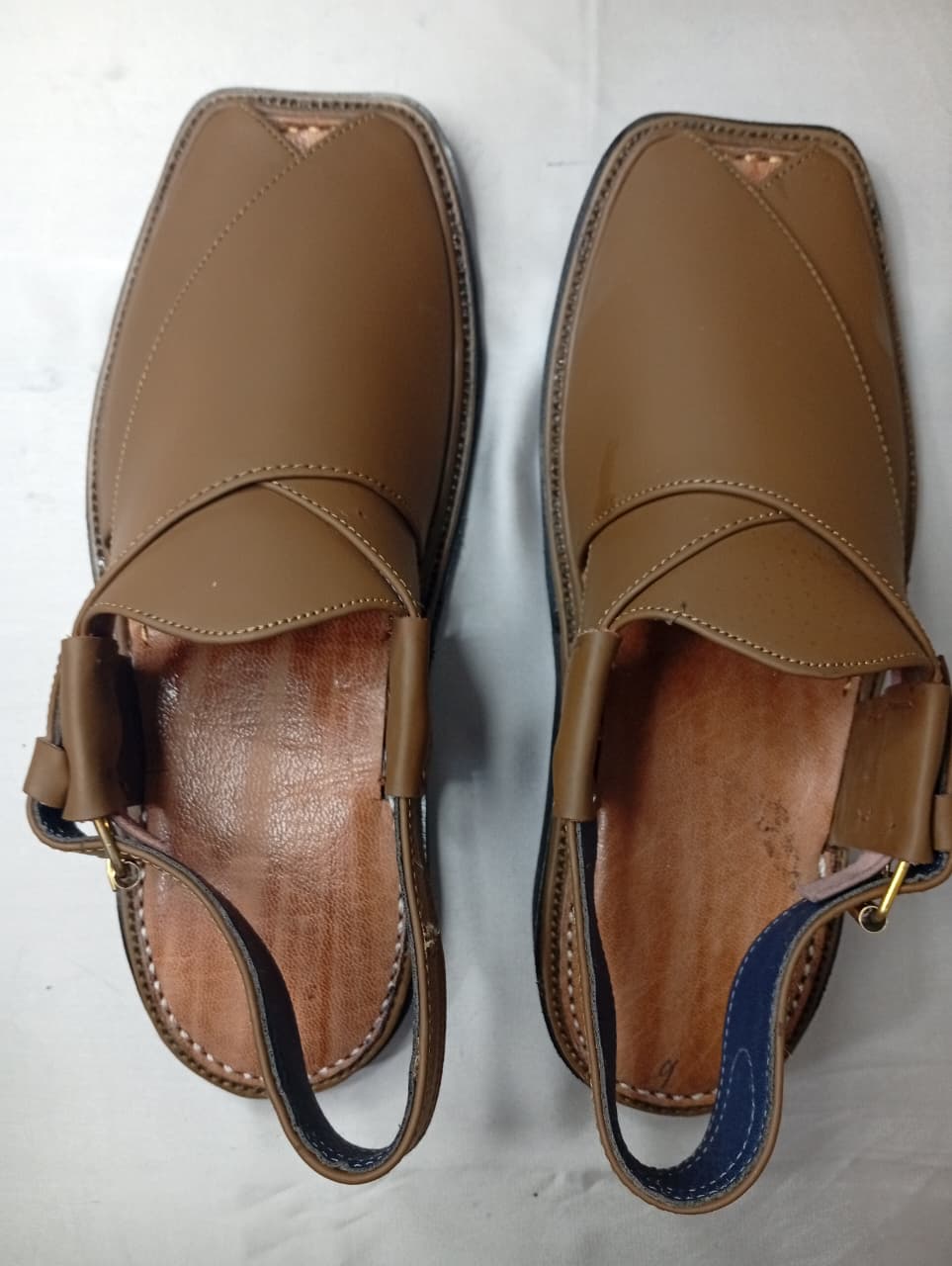 Camel Colored Hand Made Leather Charsadda Chappal
