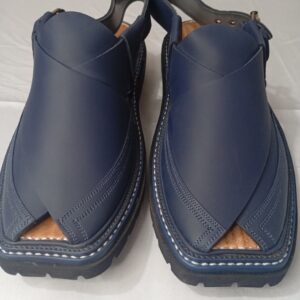 Premium Handcrafted Traditional Blue Peshawari Chappal